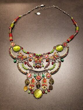 Adaya Bar necklace – handcrafted creation in colored glass, boho chic style